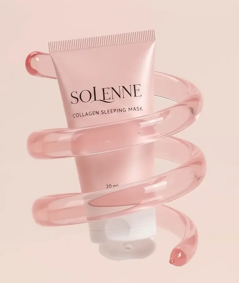 A ribbon of pink jelly spiralling around the tube.
